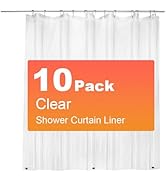 ZEMAHOME 10 Pack PEVA Plastic Shower Curtain Liner Premium Light Weight 72" x 72" Clear Bathroom ...