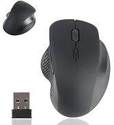 Wireless Mouse Ergonomic Vertical Bluetooth Rechargeable Optical Quiet Ergo Mouse with 3 DPI(800-...