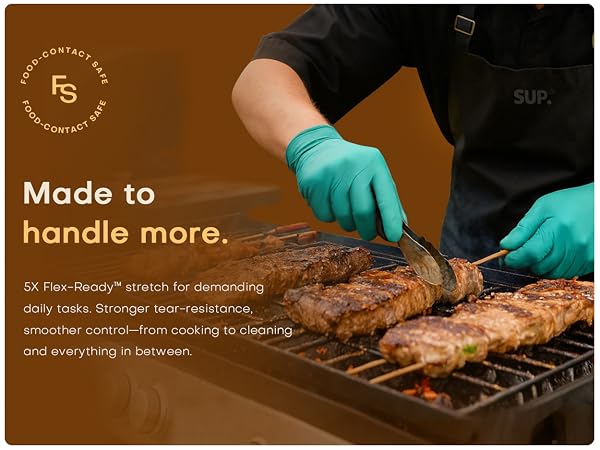 5X Flex-ReadY stretch for daily tasks tear-resistance smoother control cooking to cleaning 