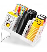 BEABOO Cup and Lid Holder, Disposable Paper Cup Dispenser with Coffee Pod Straw Storage Basket, 6...
