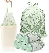 VOK 8 Gallon Trash Bags with Butterfly Printed &amp; Sweet Wormwood Scent, Drawstring Medium Garbage ...