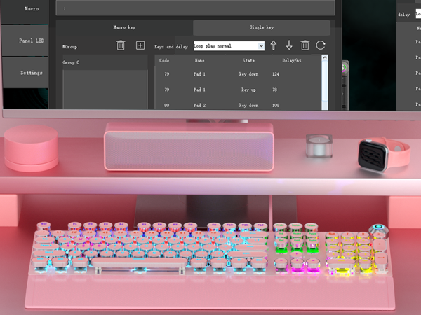 macro programmable keyboard pink mechanical gaming keyboard cute usb wired pc computer keyboard