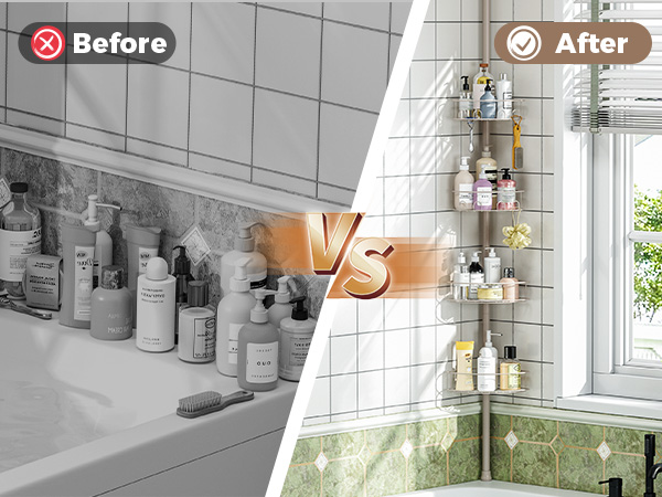 Urackify Corner Shower Caddy Tension Pole