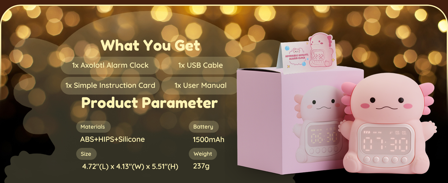 cute axolotl night light