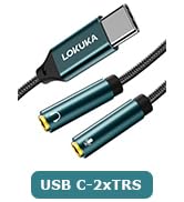 LOKUKA USB C to 2 TRS 3.5mm