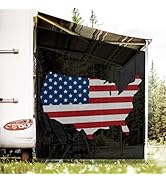 RVINGPRO RV Awning Side Shade Screen 9'x 7' Breathabe Black Mesh Sunshade for Camper Trailer Cano...