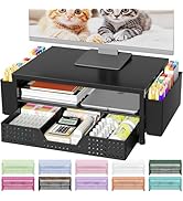OPNICE Desk Organizers and Accessories, Computer Monitor Stand Riser with Drawer and 2 Pen Holder...