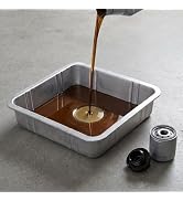 Hapivida Oil Drain Pan, Heavy-Duty Leakproof Metal Oil Change Container with Wide Opening 3-4L Ca...