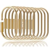 10 Pcs Gold Brass Key Rings,Screw Lock Key Organizer,Carabiner Keychain Clip for Keys