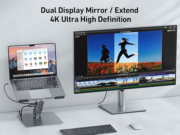 BENFEI Laptop Stand with USB C 7in1 Docking Station