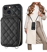 Bocasal Crossbody Wallet Case for iPhone 13, RFID Blocking PU Leather Zipper Handbag Purse Flip C...