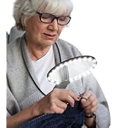 5X Hands Free Magnifying Glass with Light for Close Work,Neck Wear Magnifier for Reading Books,Se...