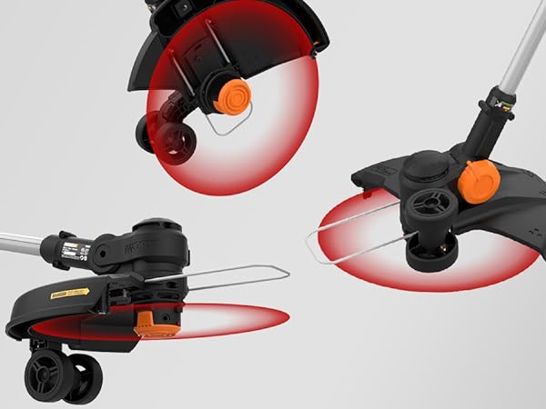 Easily converts to 3 different modes: String Trimmer, In-Line Wheeled Edger, and Mini-Mower.