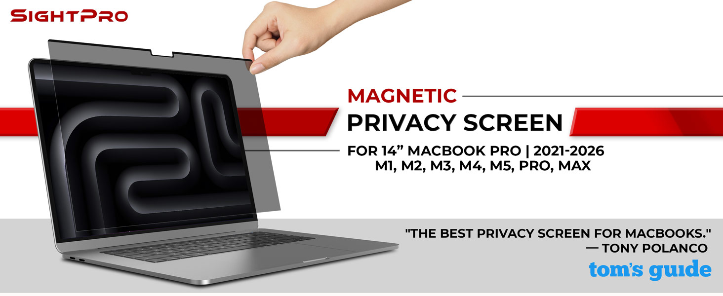 magnetic privacy screen macbook pro 14 inch 2021-2026, m1 m2, m3, m4, m5, pro/max