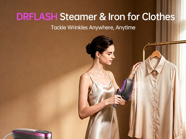 DRFLASH presents a steamer for Clothes, designed to help you Tackle Wrinkles Anywhere, Anytime.