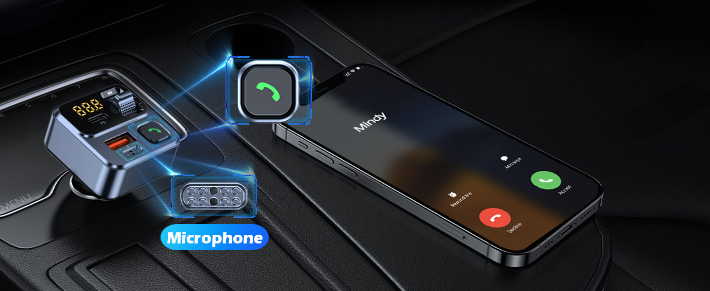 fm transmitter bluetooth handsfree call