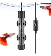 HITOP Thickened Glass Aquarium Heater: 50W 100W 300W Upgraded Fish Tank Heater with Controller, F...