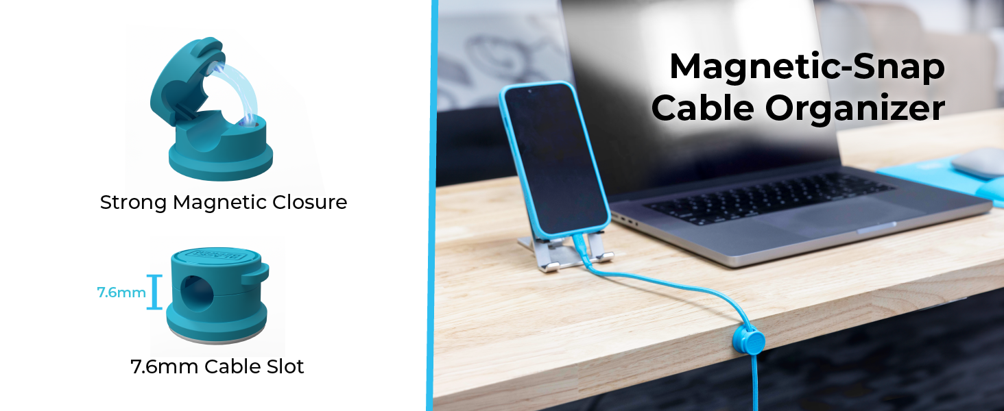 Magnetic-Snap Cable Organizer 