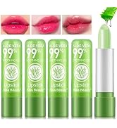 5 Pack Aloe Vera Color Changing Lipstick, Long Lasting Moisturizing Temperature Color Changing Al...