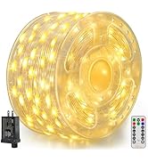 Ollny Christmas Lights Warm White, 600LED 197FT Christmas Tree Lights IP67 Waterproof, Plug in Fa...