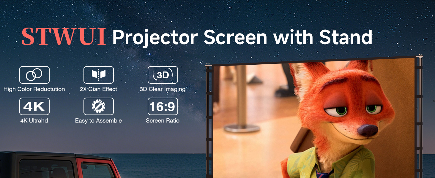 Projector Screen with Stand