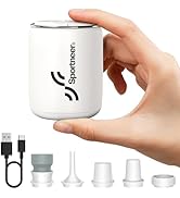 Sportneer Mini Air Pump: 1600mAh Rechargeable Air Pump for Inflatables with Hook and Light Functi...