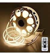 Aclorol 65.6FT COB LED Strip Lights Warm White AC 100V-120V Waterproof Flexible COB Light Strip w...
