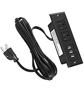 Furniture Recessed Power Strip, Recessed Desk Outlet with 3.1A Max USB, in Conference Desk Recess...