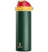 24 oz Insulated Water Bottle with Straw: Meoky Stainless Steel Metal Water Bottle with 2-in-1 Lid...