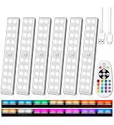 Under Cabinet Lighting Wireless with Remote, 48 LED Rechargeable Under Cabinet Lights , Kitchen C...
