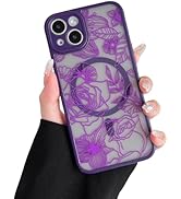 XIZYO Magnetic Case for iPhone 13 6.1 Inch Floral Rose Cute Phone Case [Compatible with Magsafe] ...