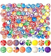 Noamus 100 Pack Colorful Small Bouncy Balls, 32mm Assorted Rubber Bounce Balls, Bulk Mixed Patter...