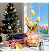 YWYWLED Magic Blooms for Every Moment USB Rechargeable Remote-Controlled Tulip Crystal Lamp, 12 C...
