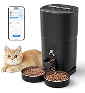 PAPIFEED Automatic Cat Feeder for 2 Cats, 2.4G WiFi Cat Food Dispenser with App Control, 7L Slow ...