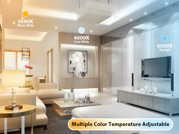 This ceiling light can be adjustedcolor temperature(3000K to 6000K) by the remote control.