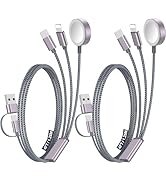 2Pack Multi Charging Cable Cord for Travel Vacation Essentials,Apple Watch Charger,iPhone 17 Char...