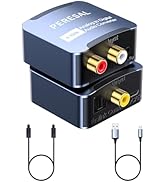 PERESAL 192KHz Analog to Digital Audio Converter Optical/Coaxial to RCA with Fiber Optic Cable, T...