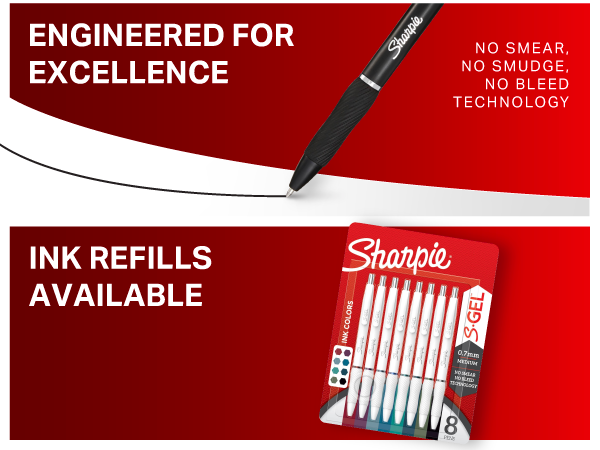 pen features smooth smear smudge bleed tech refill professional college teacher home office grip