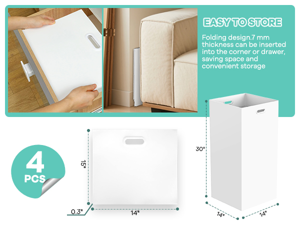 Easy to store portable trash can