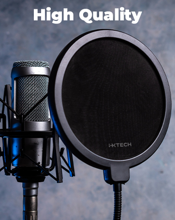 pop filter for mic blue yeti microphone hyperx quadcast shure sm7b podmic elgato wave 3 metal filter