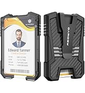 Oaridey Carbon Fiber Badge Holder/ID Card Holder/Portable Travel Wallet with Manganese Steel Clip...