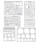 GAUENEEN 6 Pcs Architectural Templates, Circle Template, House Plan, Interior Design and Furnitur...