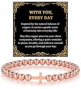 BioMag Copper Beaded Bracelet for Women Men, Pure Copper Jewelry Gift | 99.99% Pure Copper Bracel...