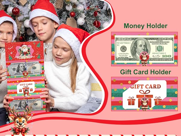 christmas money envelope gift card wallet for kids stocking stuffer gift card holder