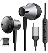 USB C Headphones Wired for Samsung Galaxy S25/S24 Ultra/S23/S22 FE/A55 with Mic Earphones for iPh...