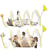 FOWSRHRG 2 Packs Folded Cats Tunnel, Cats Tunnels Toy for Indoor Cats, Collapsible Cats Tubes Pla...