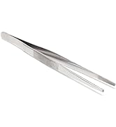 6 Inch Professional Culinary Stainless Steel Precision Tongs with Serrated Tips, Plating/Food Pre...