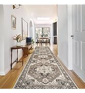 Washable Kitchen Runner Rug - 2'6''x12' Hallway Rug Distressed Mats Non-Slip Soft Room Floor Carp...