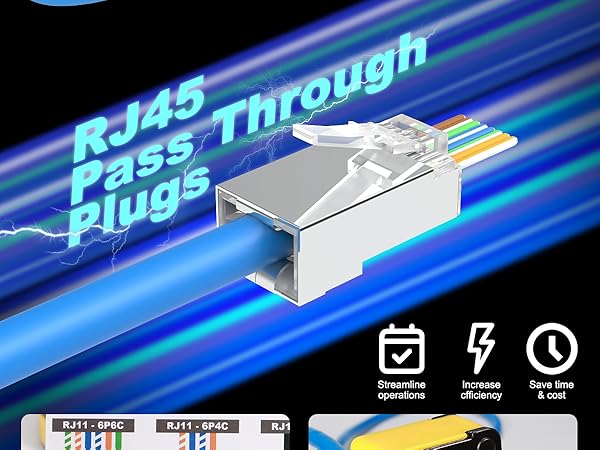 cat 6 pass through rj45 connectors