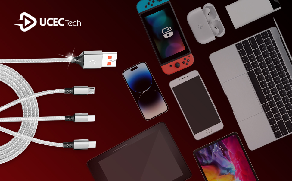 USB Cable Multiple Connectors